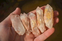 Natural Pink Hematoid Candle Quartz Crystals  x 35 From Madagascar