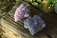 Natural Deep Purple Amethyst Clusters x 2 From Mapatizya, Zambia