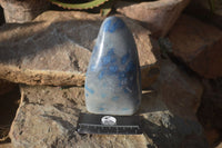 Polished Blue Spotted Spinel Quartz Standing Free Forms x 2 From Madagascar