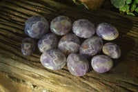 Polished Dream Amethyst Galet / Palm Stones x 12 From Madagascar