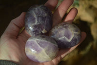 Polished Dream Amethyst Galet / Palm Stones x 12 From Madagascar