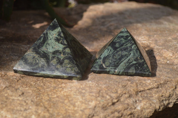 Polished Stromatolite Pyramids  x 4 From Katsepy, Madagascar