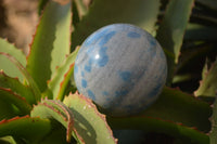 Polished Blue Spotted Spinel Quartz Spheres x 2 From Madagascar