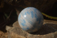 Polished Blue Spotted Spinel Quartz Spheres x 2 From Madagascar