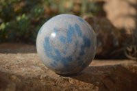 Polished Blue Spotted Spinel Quartz Spheres x 2 From Madagascar