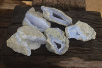 Natural Blue Lace Agate Geode Specimens  x 5 From Nsanje, Malawi