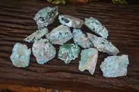 Natural Drusy Chrysocolla & Malachite Dolomite Specimens x 12 From Likasi, Congo