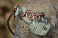 Polished Copper Wire Wrapped Leopard stone Eagle Pendants  x 6 From Zimbabwe