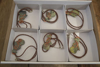 Polished Copper Wire Wrapped Leopard stone Eagle Pendants  x 6 From Zimbabwe