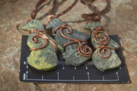 Polished Copper Wire Wrapped Leopard stone Eagle Pendants  x 6 From Zimbabwe