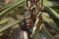 Polished Copper Wire Wrapped Leopard stone Eagle Pendants  x 6 From Zimbabwe