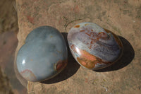 Polished Polychrome Jasper Hearts  x 6 From Mahajanga, Madagascar