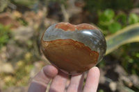 Polished Polychrome Jasper Hearts  x 6 From Mahajanga, Madagascar