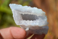 Natural Etched Blue Chalcedony Specimens  x 12 From Nsanje, Malawi