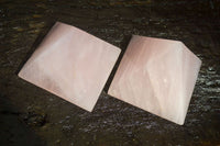 Polished Pink Rose Quartz Pyramids x 2 From Antsirabe, Madagascar