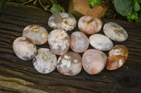 Polished Ocean Flower Agate Gallets  x 12 From Antsahalova, Madagascar