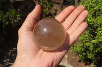 Polished Clear & Smokey Quartz Crystal Balls x 4 From Madagascar