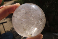 Polished Clear & Smokey Quartz Crystal Balls x 4 From Madagascar