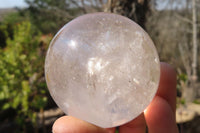 Polished Clear & Smokey Quartz Crystal Balls x 4 From Madagascar