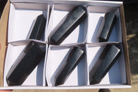 Polished Black Basalt Points  x 6 From Antsirabe, Madagascar