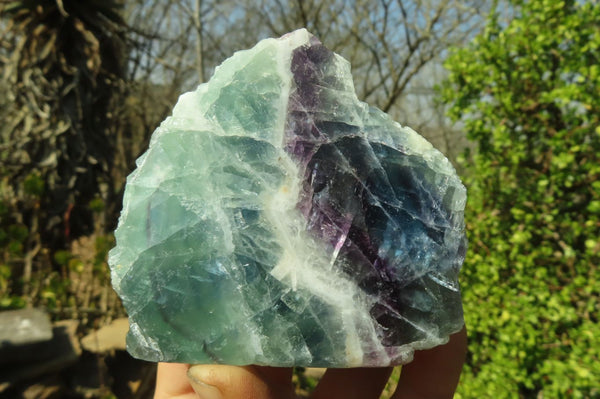 Polished One Side Polished Watermelon Fluorite Pieces  x 3 From Uis, Namibia