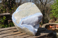 Polished Blue Lace Agate Standing Free Form x 1 From Nsanje, Malawi