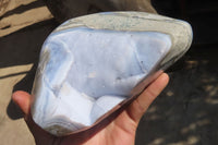 Polished Blue Lace Agate Standing Free Form x 1 From Nsanje, Malawi