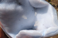 Polished Blue Lace Agate Standing Free Form x 1 From Nsanje, Malawi