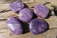 Polished Purple Lepidolite Free Forms  x 5 From Zimbabwe