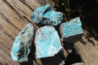 Natural Drusy Chrysocolla Dolomite Specimens x 4 From Likasi, Congo