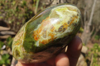 Polished Green Opal Standing Free Forms  x 6 From Antsirabe, Madagascar