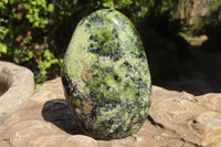 Polished Green Opal Standing Free Forms  x 6 From Antsirabe, Madagascar