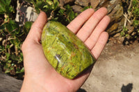 Polished Green Opal Standing Free Forms  x 6 From Antsirabe, Madagascar