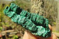 Natural Chatoyant Silky Malachite Specimens  x 6 From Kasompe, Congo