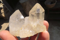 Natural White Phantom Smokey Quartz Clusters x 12 From Luena, Congo