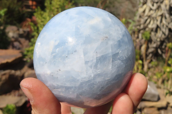 Polished Blue Calcite Spheres  x 4 From Ihadilalana, Madagascar