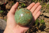 Polished Green Chrysoprase Spheres  x 4 From Madagascar