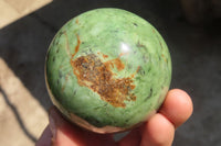 Polished Green Chrysoprase Spheres  x 4 From Madagascar