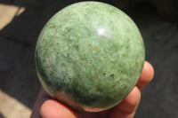 Polished Green Chrysoprase Spheres  x 4 From Madagascar