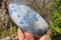 Polished Blue Spotted Spinel Quartz Standing Free Forms x 2 From Madagascar