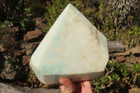 Polished Extra Large Blue Smithsonite Aragonite Point  x 1 From Congo