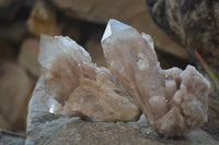 Natural Smokey Quartz Clusters x 6 From Luena, Congo