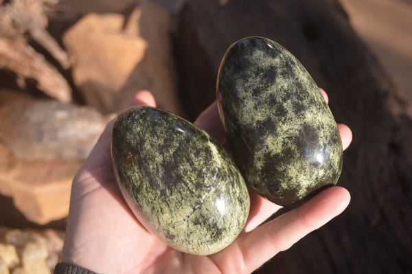 Polished Leopard Stone Free Forms  x 4 From Zimbabwe