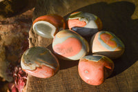 Polished Polychrome Jasper Hearts  x 6 From Mahajanga, Madagascar