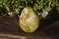 Polished Green Opal Standing Free Form  x 1 From Antsirabe, Madagascar