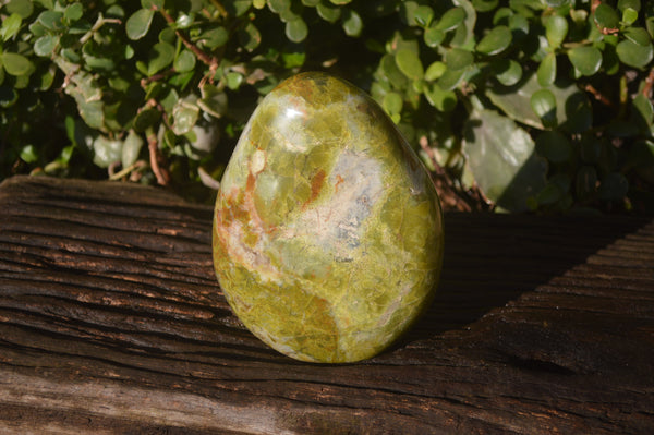 Polished Green Opal Standing Free Form  x 1 From Antsirabe, Madagascar