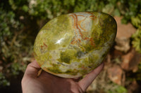 Polished Green Opal Standing Free Form  x 1 From Antsirabe, Madagascar