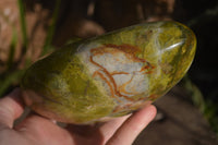 Polished Green Opal Standing Free Form  x 1 From Antsirabe, Madagascar