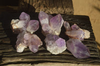 Natural Jacaranda Amethyst Clusters x 6 From Mumbwa, Zambia