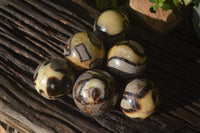 Polished Septeria (Calcite & Aragonite) Spheres x 6 From Madagascar